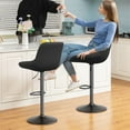 thumbnail image 4 of Daluvenix Adjustable Swivel Bar Stools Set of 4, Modern Bar Chairs with Tech Fabric Upholstery for Kitchen Island Dining Room Pub Counter，Black, 4 of 10