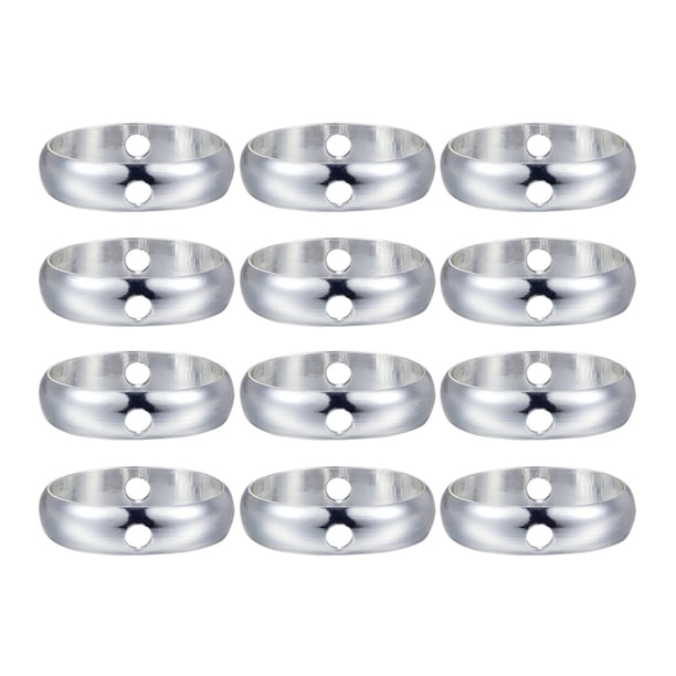 FELTECHELECTR 20 piezas de pendientes, anillos circulares de doble agujero, accesorio para pulsera, anillos circulares de metal (plata, diámetro exterior: 10 mm, diámetro interior: 8 mm)