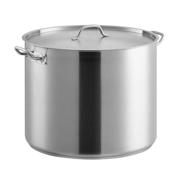Soro Essentials- 80 qt. Stainless Steel Stock Pot with Lid- Heavy Duty Induction Ready Large Stock Pot Stew Pot Simmering Pot Soup Pot with Encapsulated Base and Oven Safe
