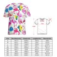thumbnail image 2 of Flamingo Pattern Womens Tops Women's Fashion Casual Short Sleeve Flower Print Round Neck Pullover Top Blouse, 2 of 6