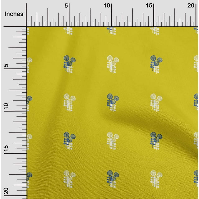 oneOone Polyester Lycra Yellow Fabric Leaves Block Sewing Craft Projects Fabric Prints By Yard 56 Inch Wide