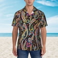 thumbnail image 2 of Pofeuu Watercolor Romantic Paisley Print Hawaiian Shirt for Men Sleeves Casual Button Down Summer Beach Dress Shirts T-Shirts,3X-Large, 2 of 7
