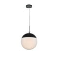 thumbnail image 7 of Living District Eclipse 1-Light Metal & Glass Pendant in Frosted White/Black, 7 of 7