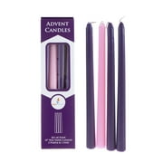 Mega Candles - Unscented 10 Inch Advent Taper Candles - Set of 4