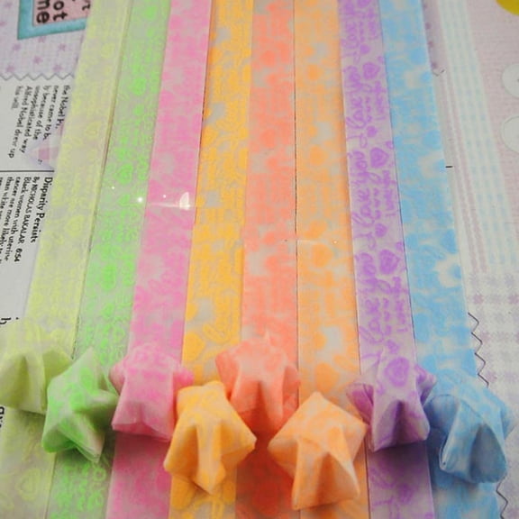 CIMAXIC 600pcs Origami Star Folding Paper Glow in the Dark Assorted Color for DIY Craft Activities