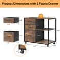 thumbnail image 6 of Ktaxon Rolling File Cabinet Under Desk Printer Stand with Shelves Adjustable, Mobile Lateral Filing Cabinet for Home Office, Fits Letter for Home Office, Brown, 6 of 10