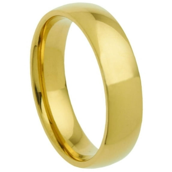 316L Stainless Steel Men's / Women's Gold Plated Classic Traditional Wedding Ring 3mm Size 7