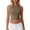 Camel, variant on Women's High Neck Sleeveless Tank Tops with Backless Cropped Cut and Fitted Silhouette Featuring Solid Color Basic Style White M