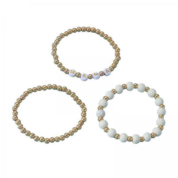 Pulsera Del Día De La Madre, 4 X 3 Piezas, Pulsera Con Cuentas Con Dijes Para Mamá, Para Acción De Gracias, Para Mujer