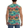 thumbnail image 4 of Lsque Hawaii Palms Print Men's Cotton Blend Sleeveless Muscle Shirts (S-3XL)- Moisture Wicking, Odor Protection, UPF 30+,X-Large, 4 of 8