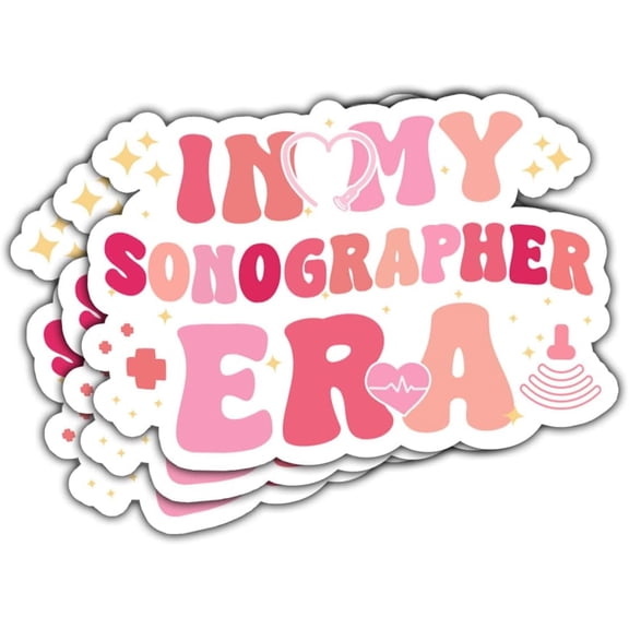 (3pcs) in My Sonographer Era Sticker, Sonographer Sticker, Sonography Sticker Die-Cut Waterproof Vinyl Sticker Laptop Water Bottle Window Phone Helmet