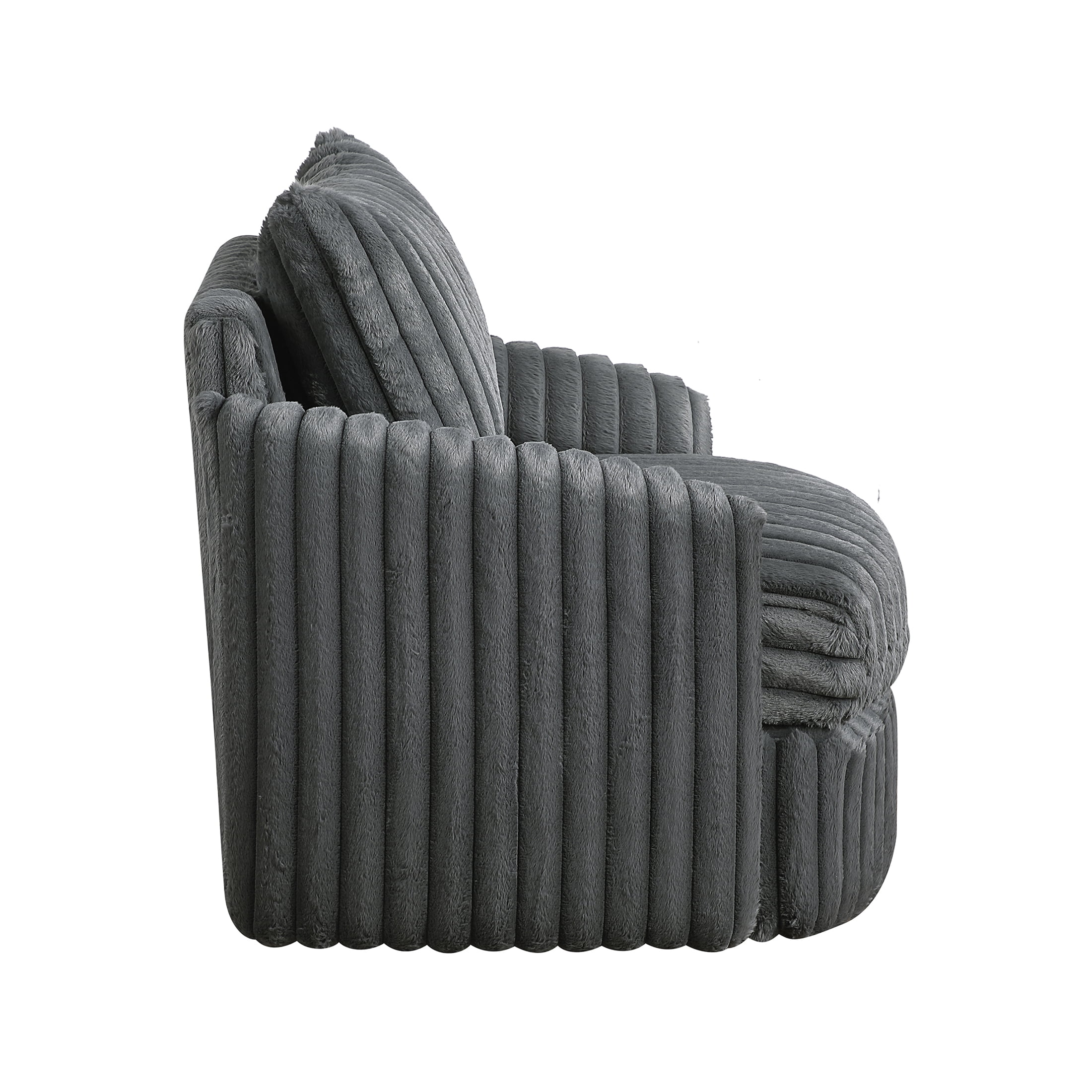 OakvillePark Ravenridge Corduroy Swivel Chair, Dark Gray