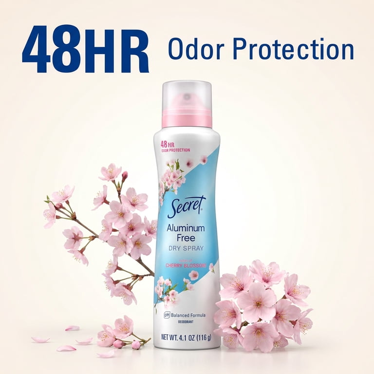Secret Dry Spray Aluminum Free Deodorant, Cherry Blossom photo 2