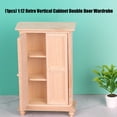 thumbnail image 3 of Zeiwohndc Decorative Wood Furniture Miniature Wardrobe 1/12 Scale Doll House Accessories, 3 of 9
