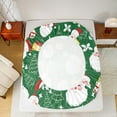 thumbnail image 5 of Manfei Magic Santa Claus Full Size Sheets, Green Cartoon Christmas Bed Sheets, Happy New Year Sheet Sets, Luxury Bedroom Decor, 4-Piece, 5 of 7
