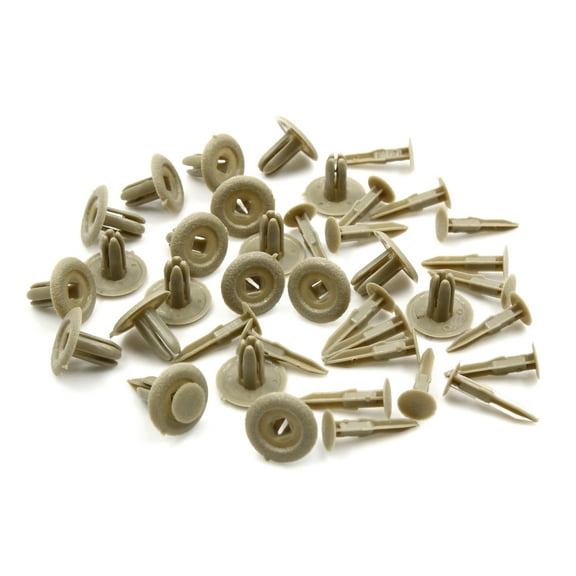 20pcs Beige 7mm Hole Car Splash Guards Fender Plastic Rivets Fastener Clips