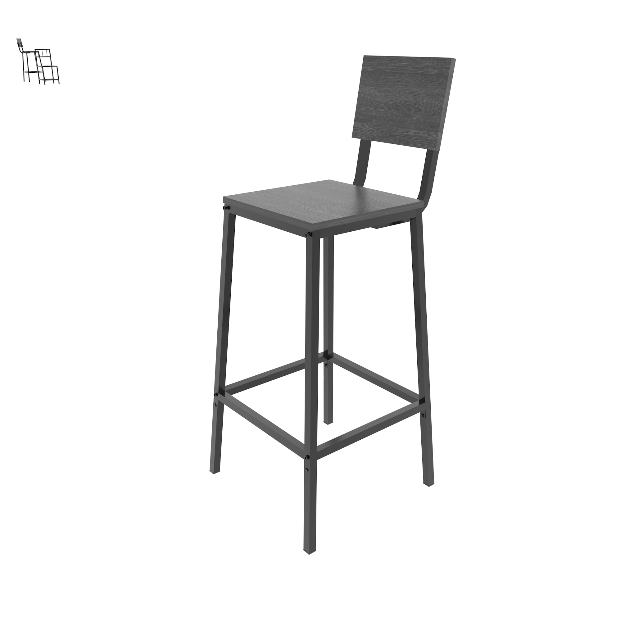 3 Piece Bar Table Set with 2 Bar Stools, Round Pub Height Bistro Table with Storage Shelf, Industrial Counter Height Dining Set for Kitchen, Apartment, Balcony & Cafe