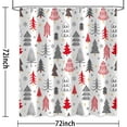 thumbnail image 4 of Christmas Shower Curtain fo Bathroom, Winter Xmas Trees Red Grey Snowflake Holiday Shower Curtains 72 x 72 Inch, Polyester Fabric Waterproof Bathroom Curtain Set with 12 Hooks, 4 of 6