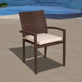 thumbnail image 3 of Amazonia Adelson 6-Person Resin Wicker Patio Dining Set With Eucalyptus Table, 3 of 6