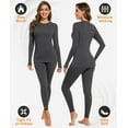 thumbnail image 2 of Women’s Thermal Underwear Set,Soft Fleece Lined Long Underwear,Warm Base Layer Top and Bottom, 2 of 5