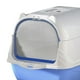 thumbnail image 2 of Inodoro cerrado para gatos, caja de arena con capucha para gatos, puerta móvil de dos vías, bandeja de arena, bandeja de arena, baño profundo, caja de , Azul, 2 of 10