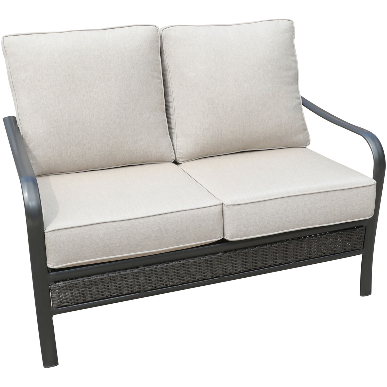 Hanover Oakmont CommercialGrade Aluminum/Woven Loveseat with Plush
