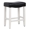 thumbnail image 2 of Home Square 24" Saddle Seat Rubberwood Counter Stool in Black - Set of 2, 2 of 8