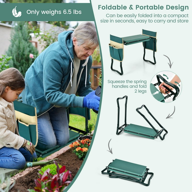 Costway Heavy Duty Multifunctional Folding Garden Kneeler Yard