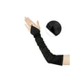 thumbnail image 3 of INSPIRE CHIC Women's Fingerless Sleeves Elbow Long 1920s Satin Gloves with Finger Loop One Size Black, 3 of 6