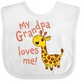 thumbnail image 3 of Inktastic My Grandpa Loves Me- Cute Giraffe Boys or Girls Baby Bib, 3 of 4