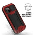 thumbnail image 4 of iPhone 13 Mini Case with Screen Protector, TECHCIRCLE Heavy Duty Military Metal Hybrid Rugged Kickstand Water-Resistant Shockproof Full Body Protective Cover with Slide Camera Protector, Red, 4 of 8