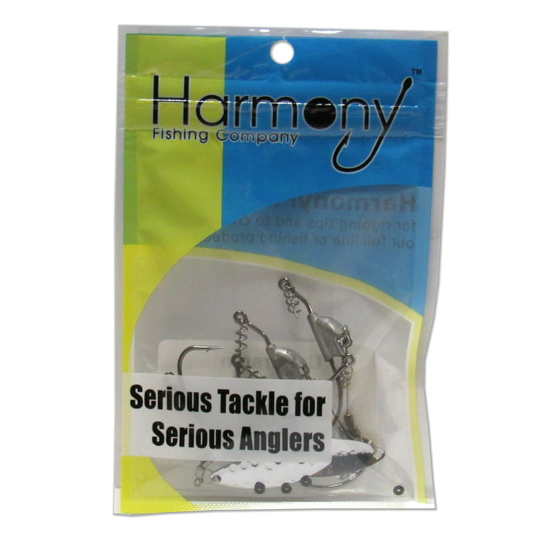 Harmony Fishing - Razor Series Underspin Swimbait Hooks (4 Pack w/ 5 Bait Pegs), Size: 3/16