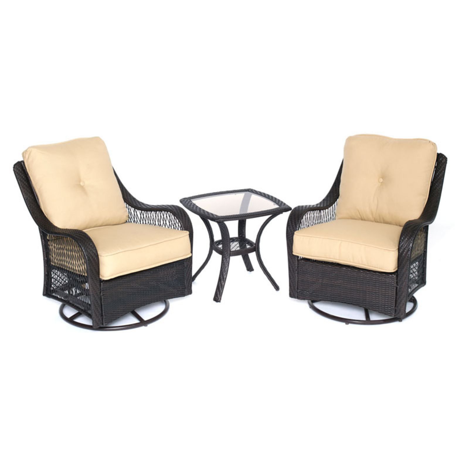 Hanover Orleans 3-Piece Outdoor Swivel Rocking Chat Set - image 3 of 6