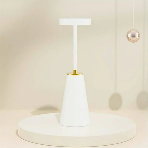 Lámpara de mesa ambiental inalámbrica, recargable por USB, para sala de estar, dormitorio, luces LED de noche de metal.