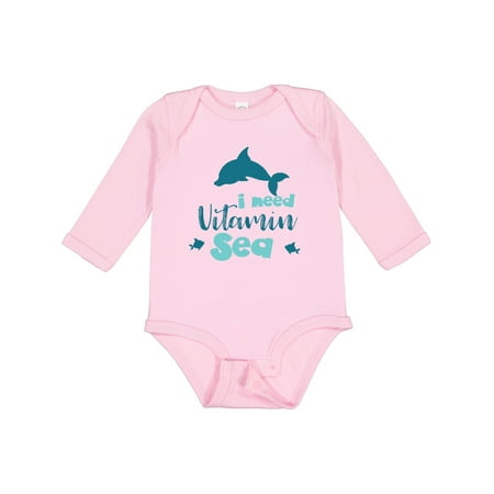 

Inktastic I Need Vitamin Sea Dolphin Fishes - Blue Boys or Girls Long Sleeve Baby Bodysuit