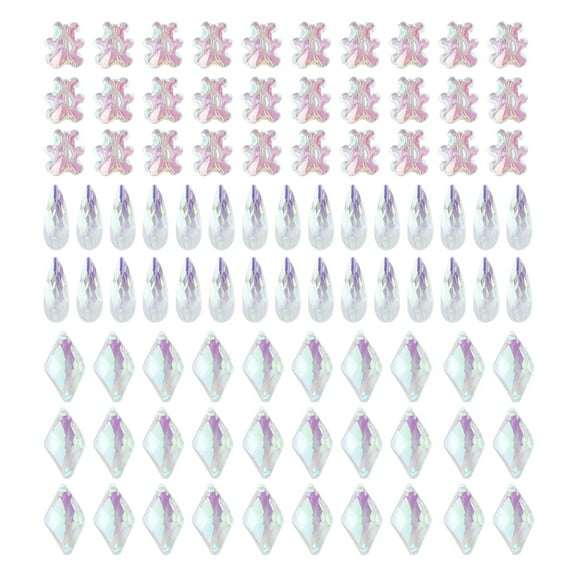 90 pcs Nail art aurora rhinestones multi shape mix nail crystal crafts shiny DIY nail art design