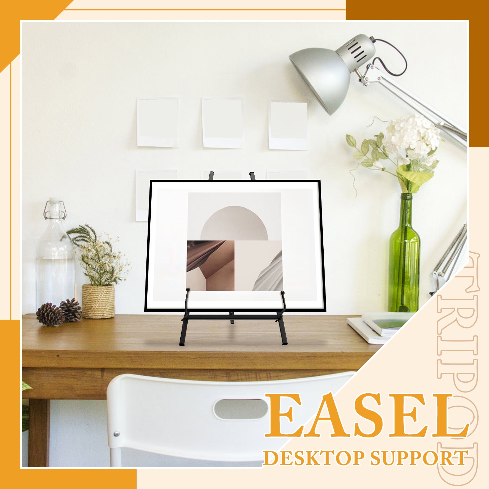 Tcwhniev Art Painting Easel for Table Top Floor Compact Strong Load Bearing Metal Small Easel Stand for Displaying Book Photo Wedding Sign Art Photograph