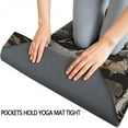 thumbnail image 3 of Brown Green Camo Leaves Branches Pattern Hot Yoga Mat Towel Non Slip for Hot Yoga - Quick-Drying Yoga Mat Cover with 4 Corner Pockets with Travel Bag - Hot Yoga Towel Non Slip 70"x26", 3 of 6