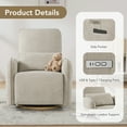 thumbnail image 6 of Spruce & Spring Power Swivel Nursery Glider Recliners with Lumbar Pillow and Charging Port, Khaki, 6 of 9