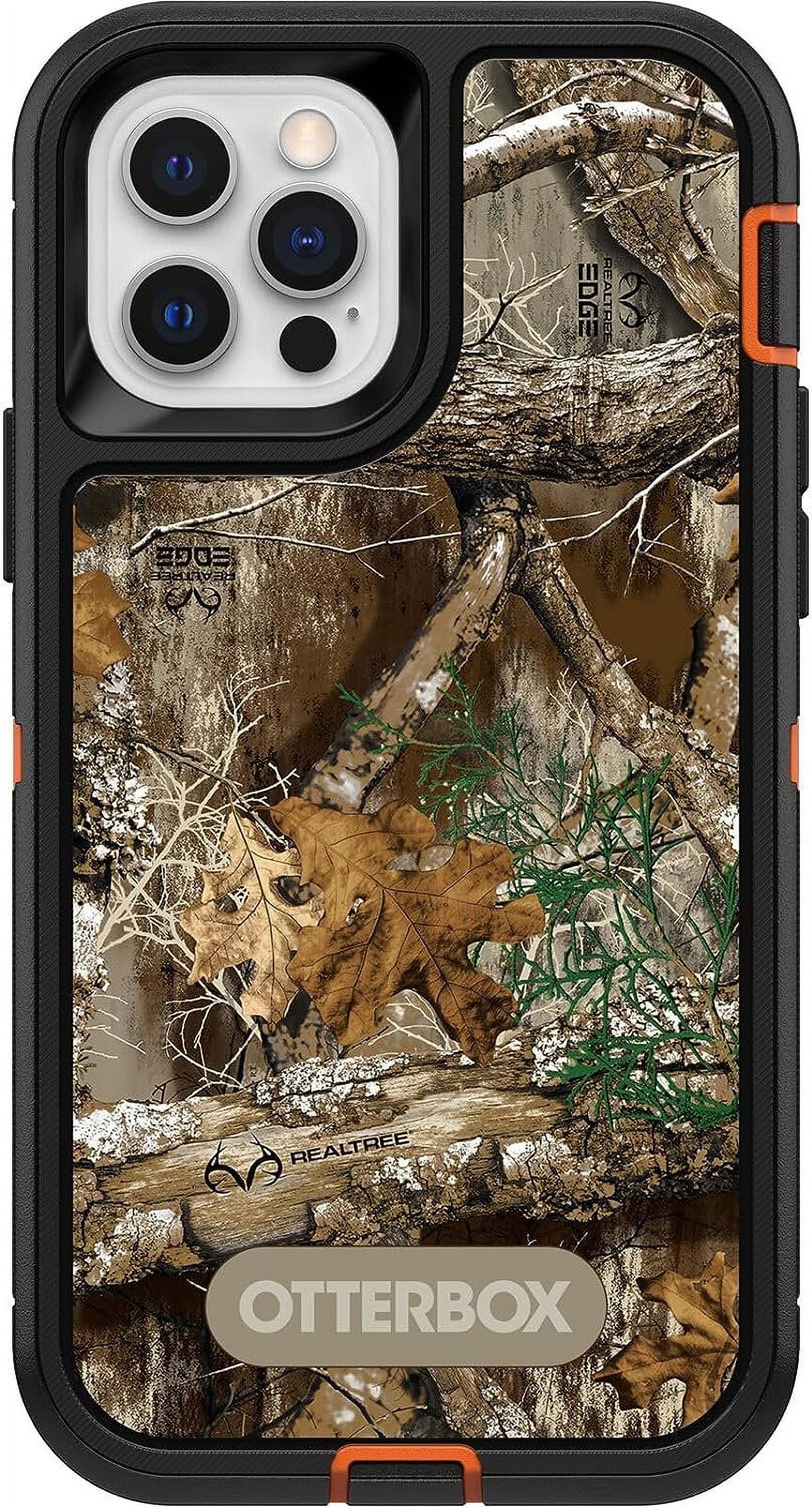 OtterBox Defender Series Case for iPhone 12 & iPhone 12 Pro Only - Holster Clip Included - Microbial Defense Protection - Non-Retail Packaging - Realtree Blaze Edge Camo