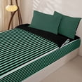 thumbnail image 2 of Castle Fairy Abstract Vertical Stripe Zipper Full Size Comforter Sets with Fitted Sheet and 2 Pillowcases,Minimalist Thin Line Zipper Bedding Set,Mint Green Black,Reversible, 2 of 5