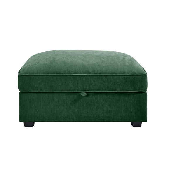 Footrest Ottomans, Ottoman - chenille-Green, Green Storage Ottomans,Chenille Leather Ottomans, Furniture, Primary Living Space, Ottomans Ottoman - chenille-Green