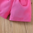 thumbnail image 4 of kpoplk Toddler Girl Clothes Baby Girl Summer Outfits Ruffle Sleeveless Shirts Tops Shorts Set for Girl Clothing Size 5-6 Years,Hot Pink, 4 of 6