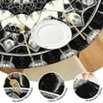 thumbnail image 4 of Black White Tie Dye Mandala Pattern Round Fitted Tablecloth with Elastic Edge,Dining Table Cover Waterproof,Outdoor Round Tablecloth for Camping,Dining,Indoor and Outdoor, 4 of 7