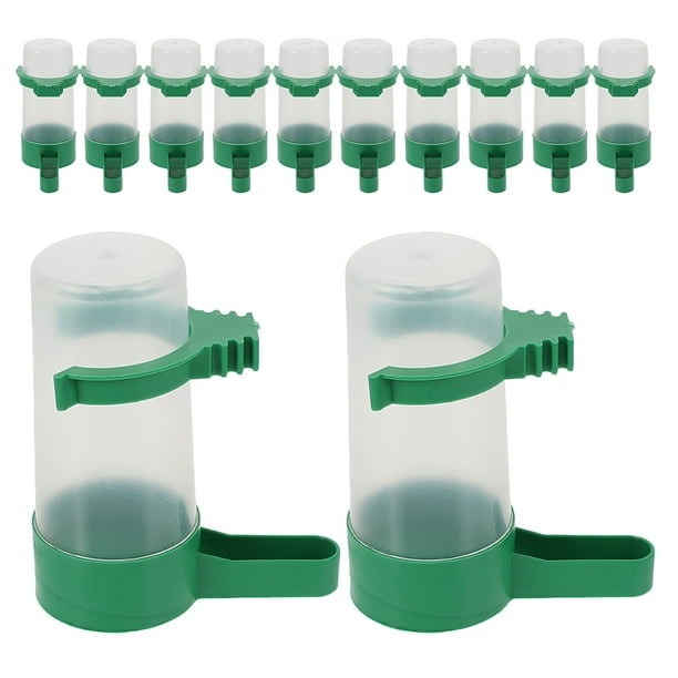 12 dispensadores de agua para loros, comederos y bebederos automáticos para pájaros, accesorios para jaulas de pájaros, periquitos, palomas y mascotas