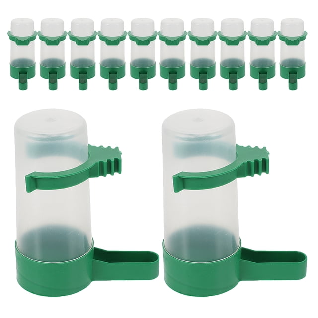 12 dispensadores de agua para loros, comederos y bebederos automáticos para pájaros, accesorios para jaulas de pájaros, periquitos, palomas y mascotas