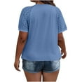 thumbnail image 5 of Qetyuw Plus Size Tops for Women Summer Lace Short Sleeve Crew Neck Tees Trendy Vacation Tees Casual Solid Basic T Shirts, 5 of 7