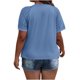 thumbnail image 5 of RKSTN Plus Size T Shirts for Women Summer Pleated Crewneck Lace Raglan Short Sleeve Shirts Womens Casual Solid Cotton Oversized Round Neck Loose Fits Comfy Basic Tee Shirts Pullover Tops, 5 of 7