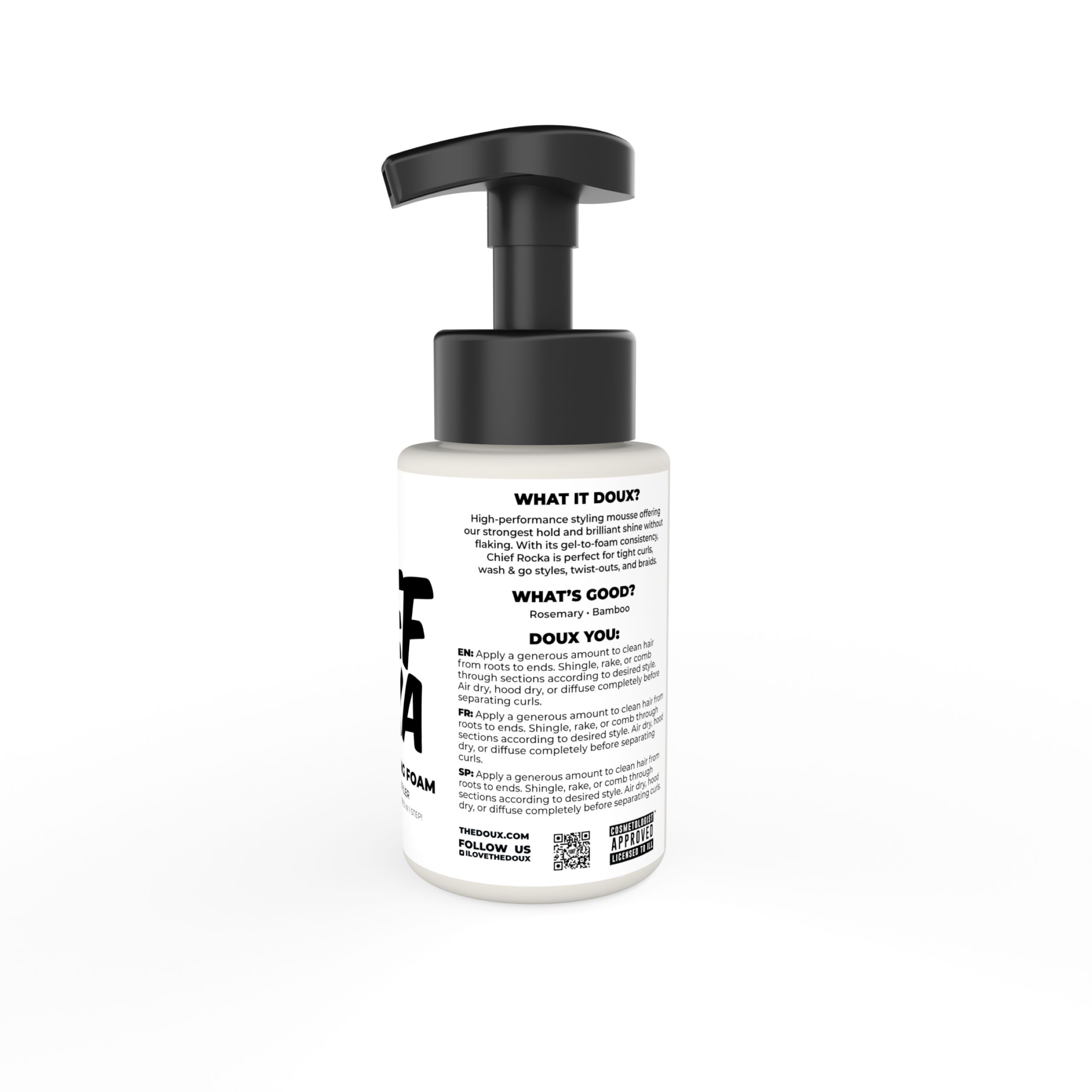 The Doux Chief Rocka Xtreme Hold Setting Foam 8oz. All Hair Types