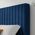 thumbnail image 5 of Allewie Queen Size Velvet Upholstered Platform Bed Frame with Adjustable Vertical Channel Tufted Headboard, Navy Blue, 5 of 12